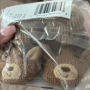 Adorable Brown Bear Knit Baby Booties